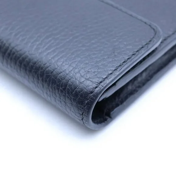 Gucci Interlocking Wallet Card Case Black Leather Gold - Picture 5 of 6